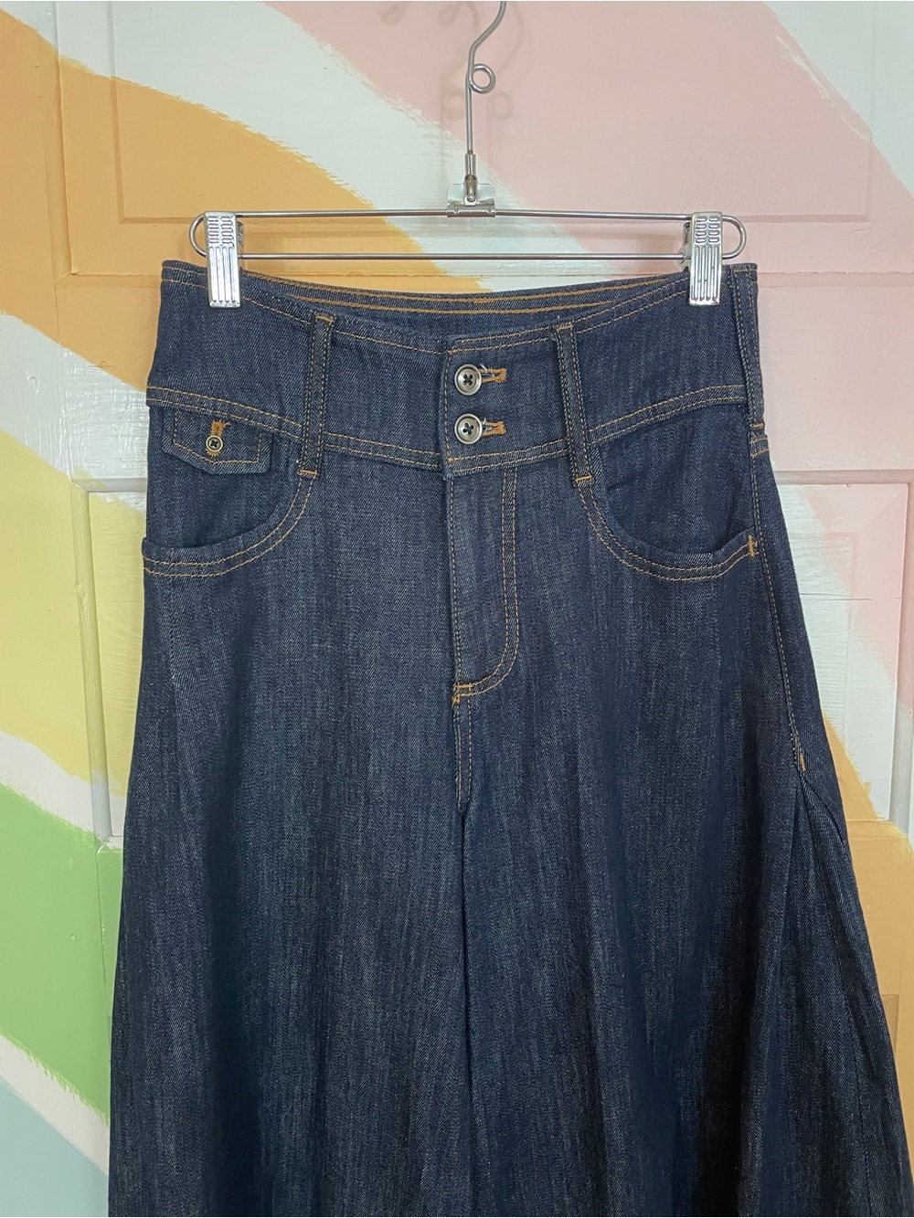 Anthropologie Pilcro Dramazzo Ultra Wide-Leg Jeans Palazzo Denim Sz 25 🧡🎀 - Picture 5 of 15